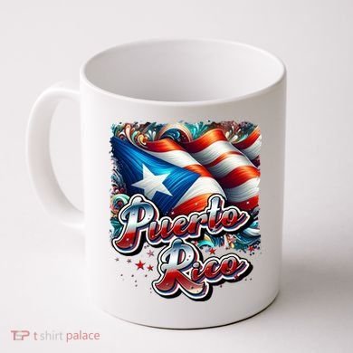 Puerto Rico Flag Colors Paisley   Coffee Mug