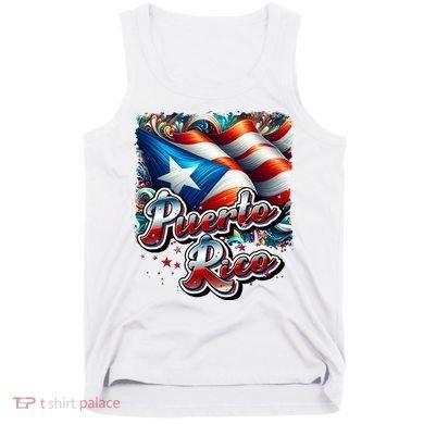 Puerto Rico Flag Colors Paisley   Tank Top