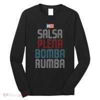 Puerto Rico Flag Music Salsa Plena Bomba Rumba Long Sleeve Shirt thumb 0