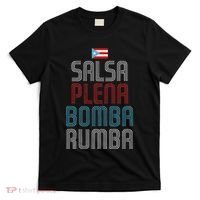 Puerto Rico Flag Music Salsa Plena Bomba Rumba T-Shirt thumb 0