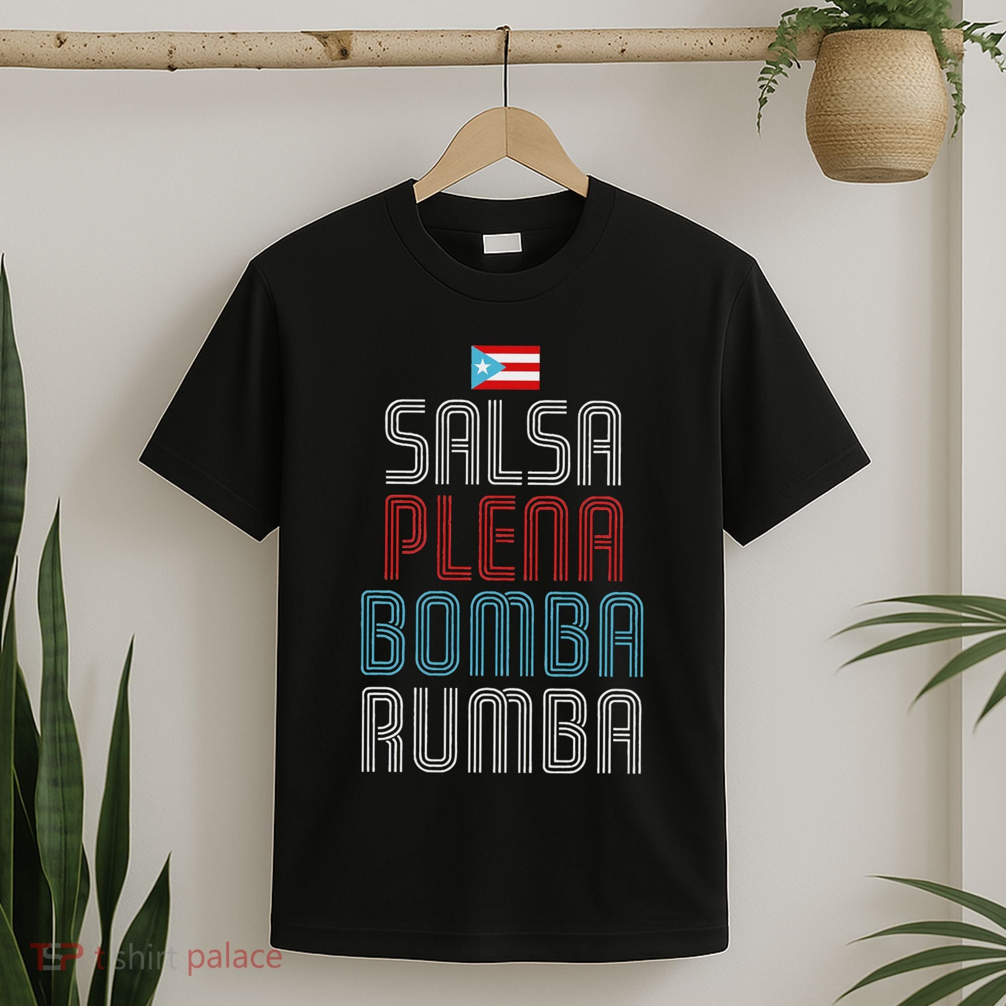 Puerto Rico Flag Music Salsa Plena Bomba Rumba T-Shirt