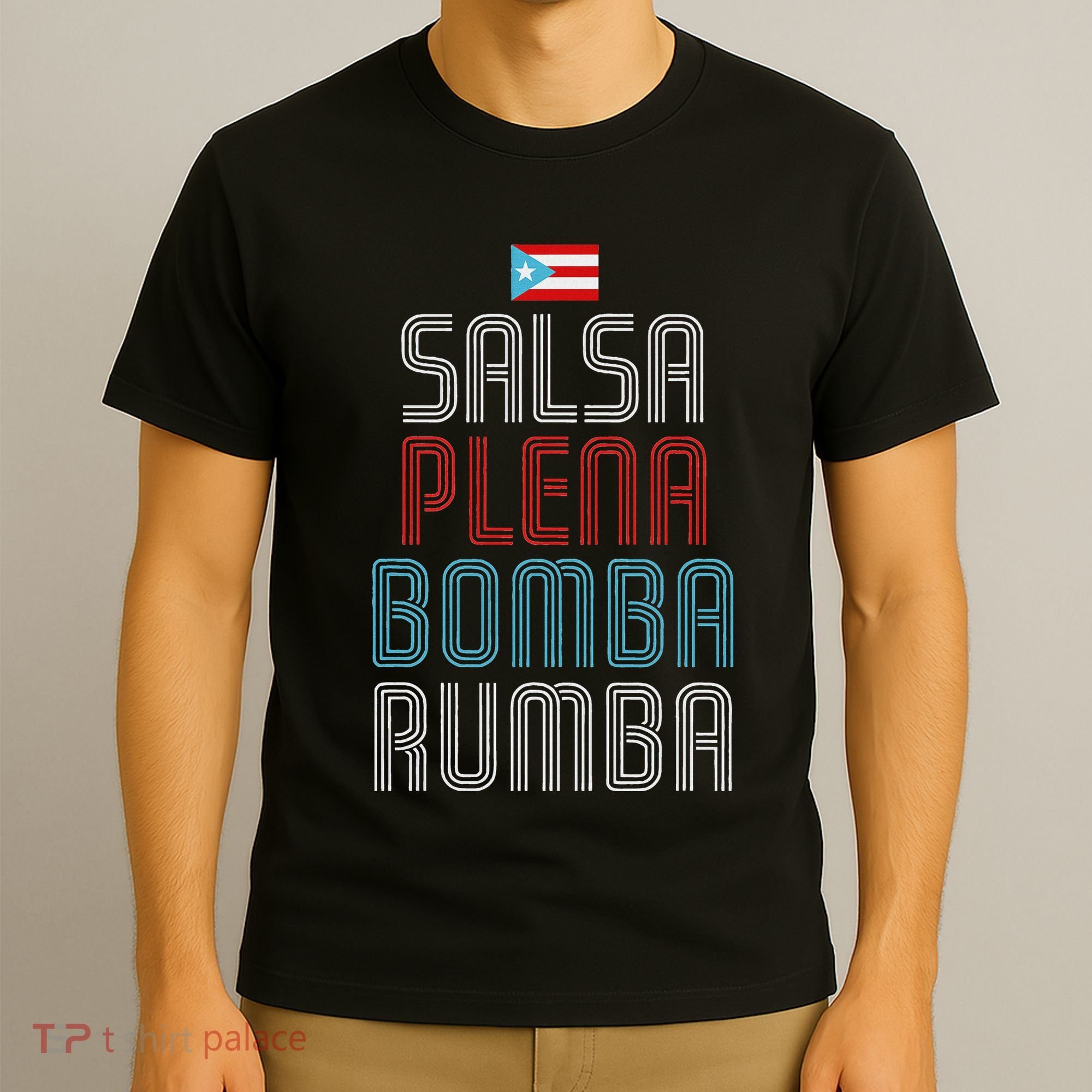 Puerto Rico Flag Music Salsa Plena Bomba Rumba T-Shirt