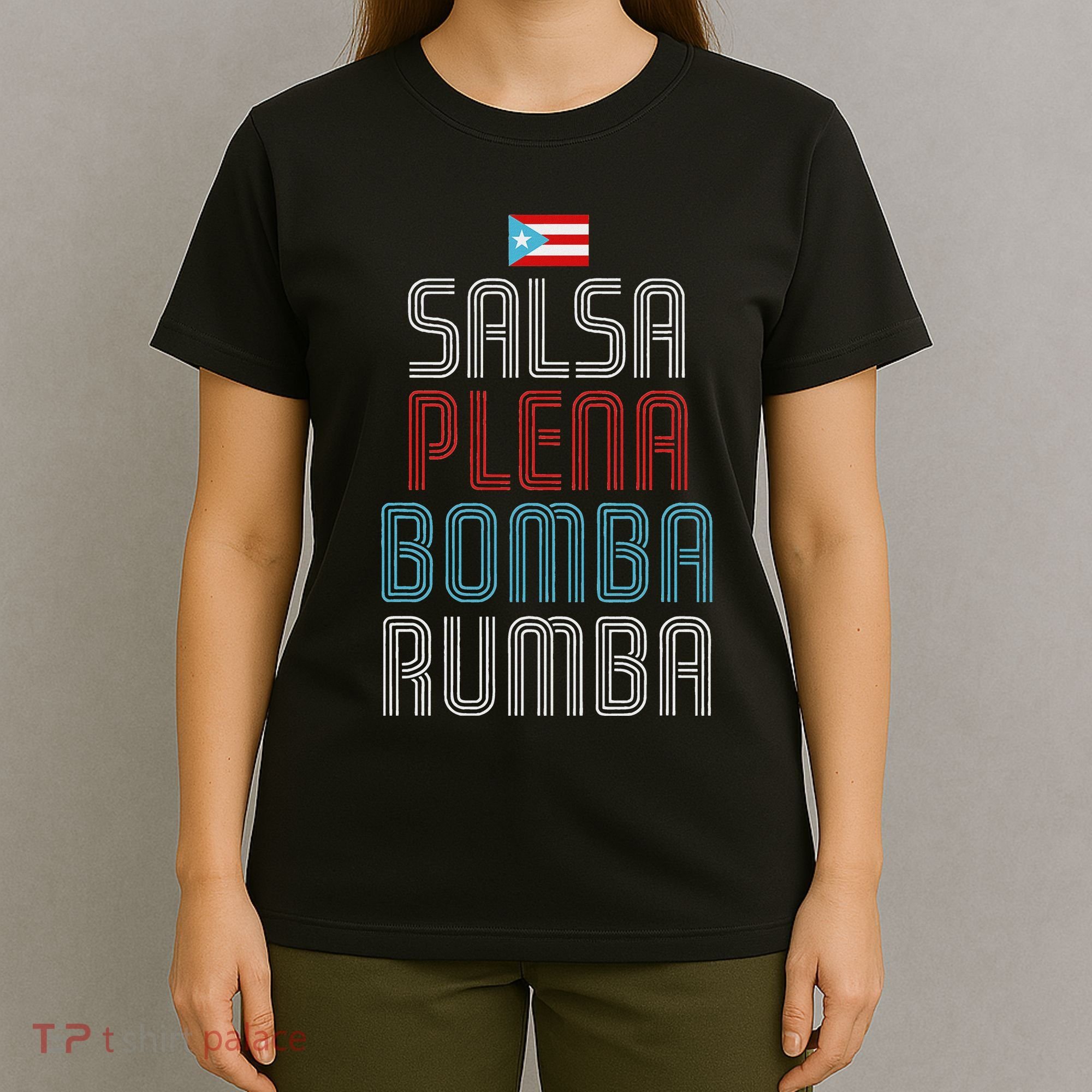 Puerto Rico Flag Music Salsa Plena Bomba Rumba T-Shirt