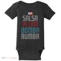 Puerto Rico Flag Music Salsa Plena Bomba Rumba Baby Bodysuit thumb 0