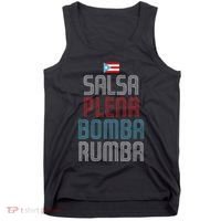 Puerto Rico Flag Music Salsa Plena Bomba Rumba Tank Top thumb 0