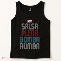 Puerto Rico Flag Music Salsa Plena Bomba Rumba Tank Top thumb 2