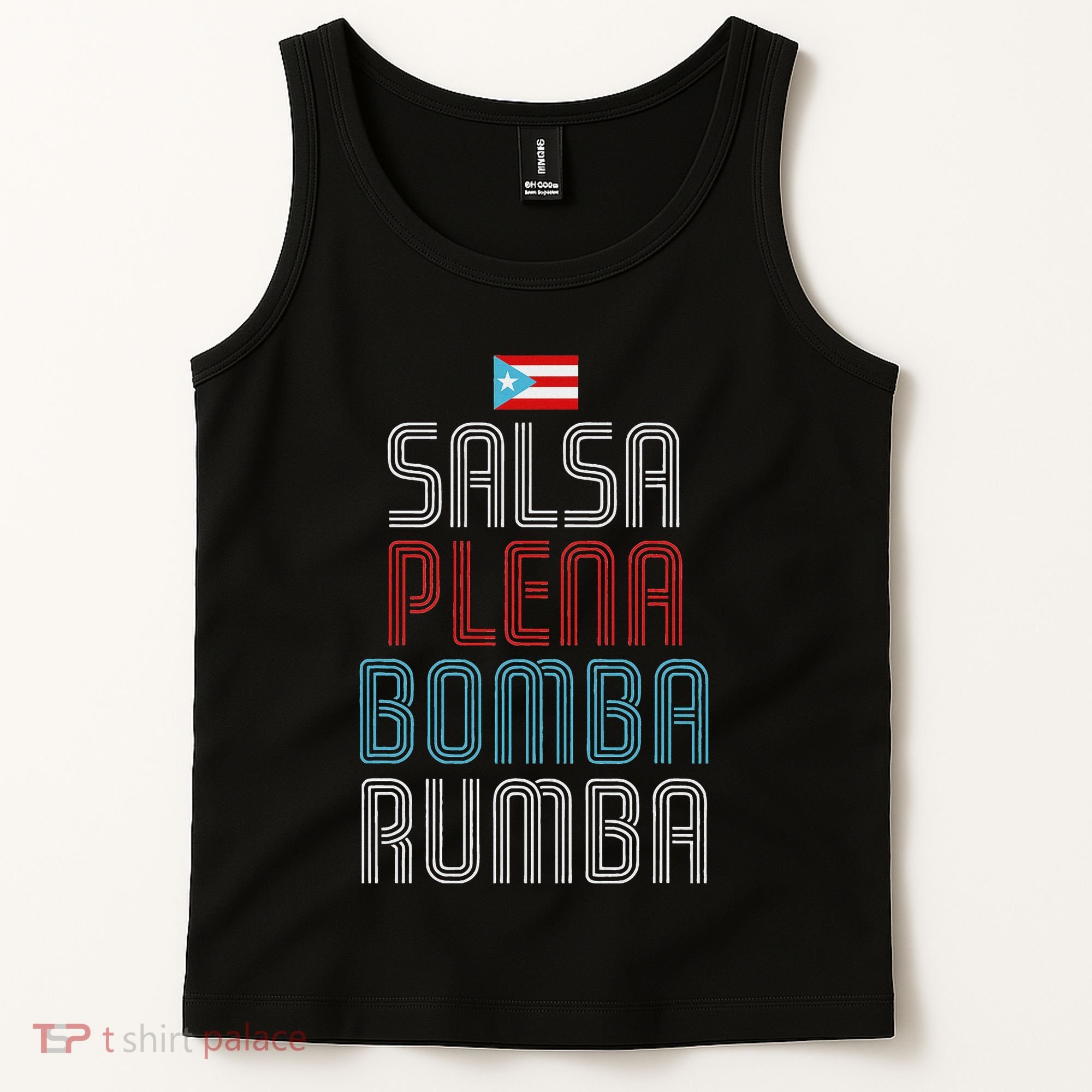 Puerto Rico Flag Music Salsa Plena Bomba Rumba Tank Top