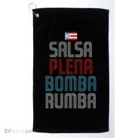 Puerto Rico Flag Music Salsa Plena Bomba Rumba Golf Towel thumb 0