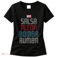 Puerto Rico Flag Music Salsa Plena Bomba Rumba Women's T-Shirt thumb 0