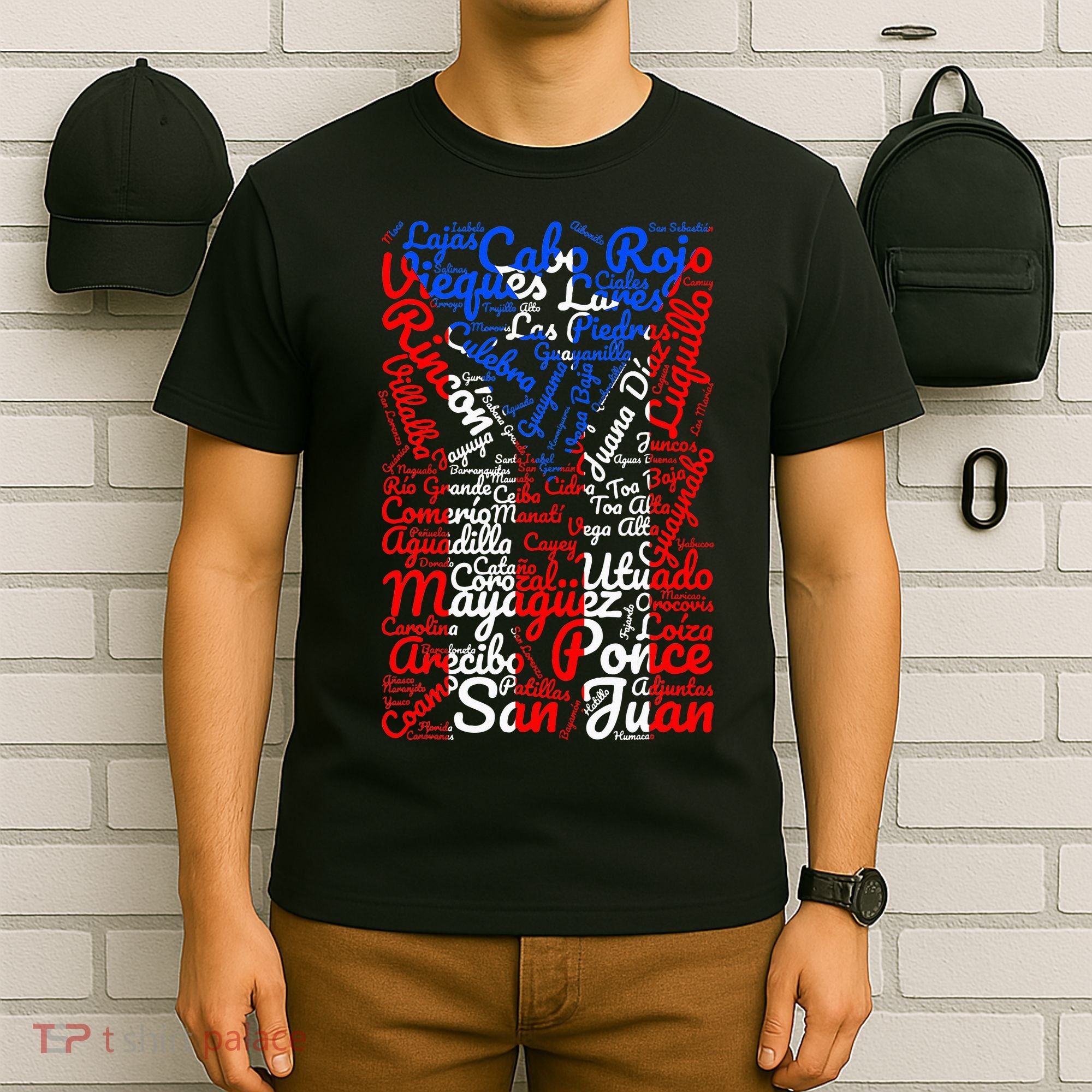 Puerto Rican Flag Towns And Cities Of Puerto Rico T-Shirt