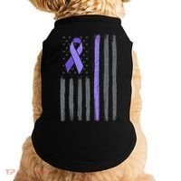 Purple Ribbon Flag Testicular Cancer Awareness Gift Doggie Tank thumb 0