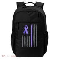 Purple Ribbon Flag Testicular Cancer Awareness Gift Backpack thumb 0