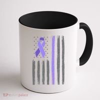Purple Ribbon Flag Testicular Cancer Awareness Gift Coffee Mug thumb 1