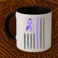 Purple Ribbon Flag Testicular Cancer Awareness Gift Coffee Mug thumb 2