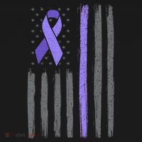 Purple Ribbon Flag Testicular Cancer Awareness Gift Women's Hoodie thumb 2