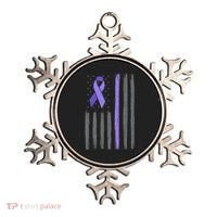 Purple Ribbon Flag Testicular Cancer Awareness Gift Ornament thumb 0