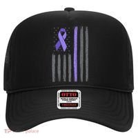 Purple Ribbon Flag Testicular Cancer Awareness Gift Hat thumb 0