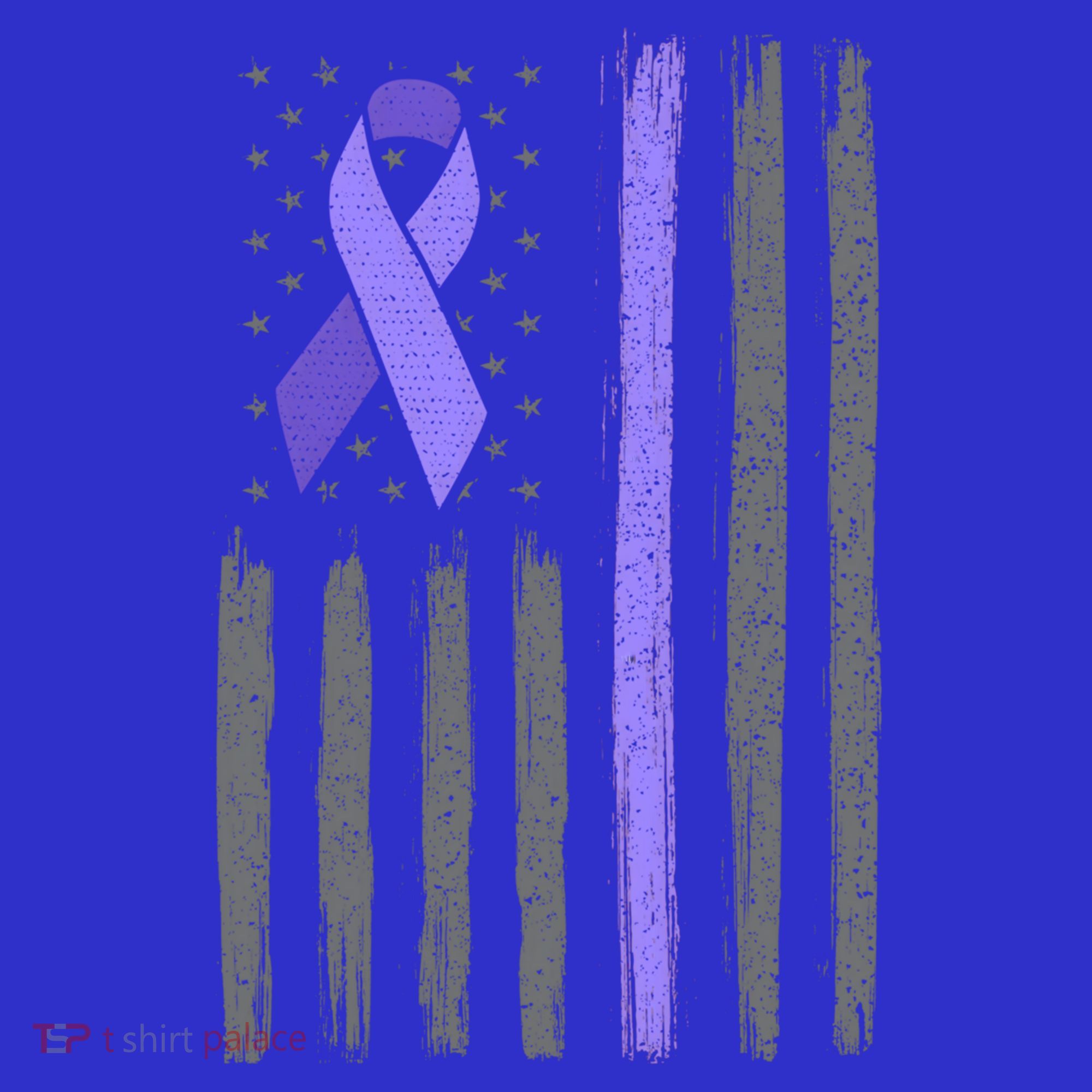 Purple Ribbon Flag Testicular Cancer Awareness Gift T-Shirt