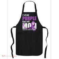 Purple Ribbon Fighter Mom Funny Pancreatic Cancer Awareness Apron thumb 0