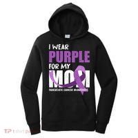 Purple Ribbon Fighter Mom Funny Pancreatic Cancer Awareness Women's Hoodie thumb 0
