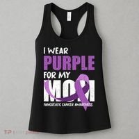 Purple Ribbon Fighter Mom Funny Pancreatic Cancer Awareness Women's Tank Top thumb 3