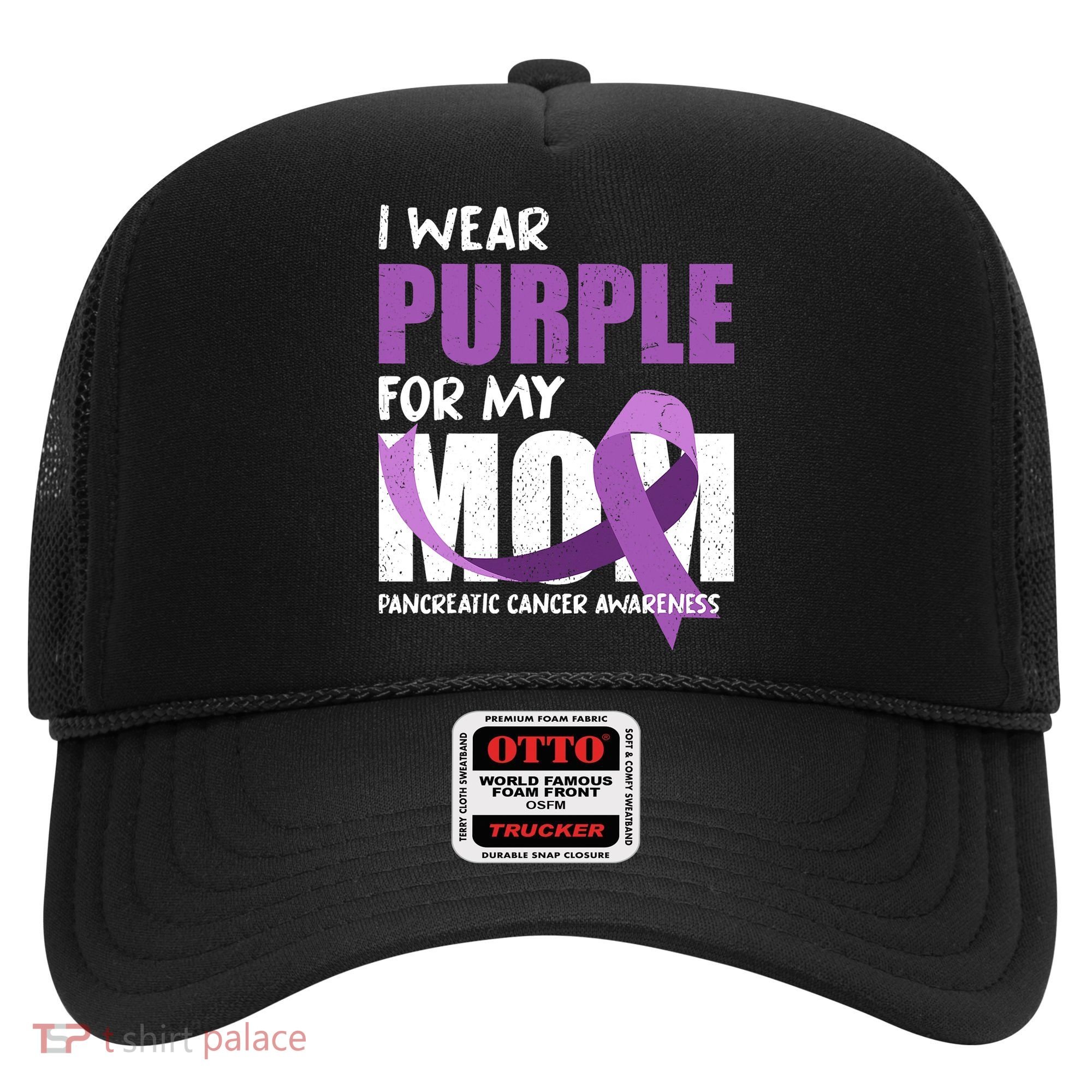 Purple Ribbon Fighter Mom Funny Pancreatic Cancer Awareness Hat