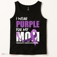 Purple Ribbon Fighter Mom Funny Pancreatic Cancer Awareness Tank Top thumb 2