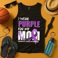 Purple Ribbon Fighter Mom Funny Pancreatic Cancer Awareness Tank Top thumb 4