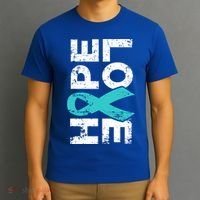 Ptsd Ribbon Great Gift Teal Ribbon Tal Health Awareness T-Shirt thumb 3