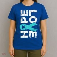 Ptsd Ribbon Great Gift Teal Ribbon Tal Health Awareness T-Shirt thumb 4