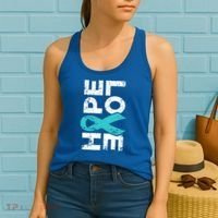 Ptsd Ribbon Great Gift Teal Ribbon Tal Health Awareness Women's Tank Top thumb 2