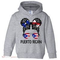Puerto Rican Girl Messy Hair Puerto Rico Pride Toddler Hoodie thumb 0
