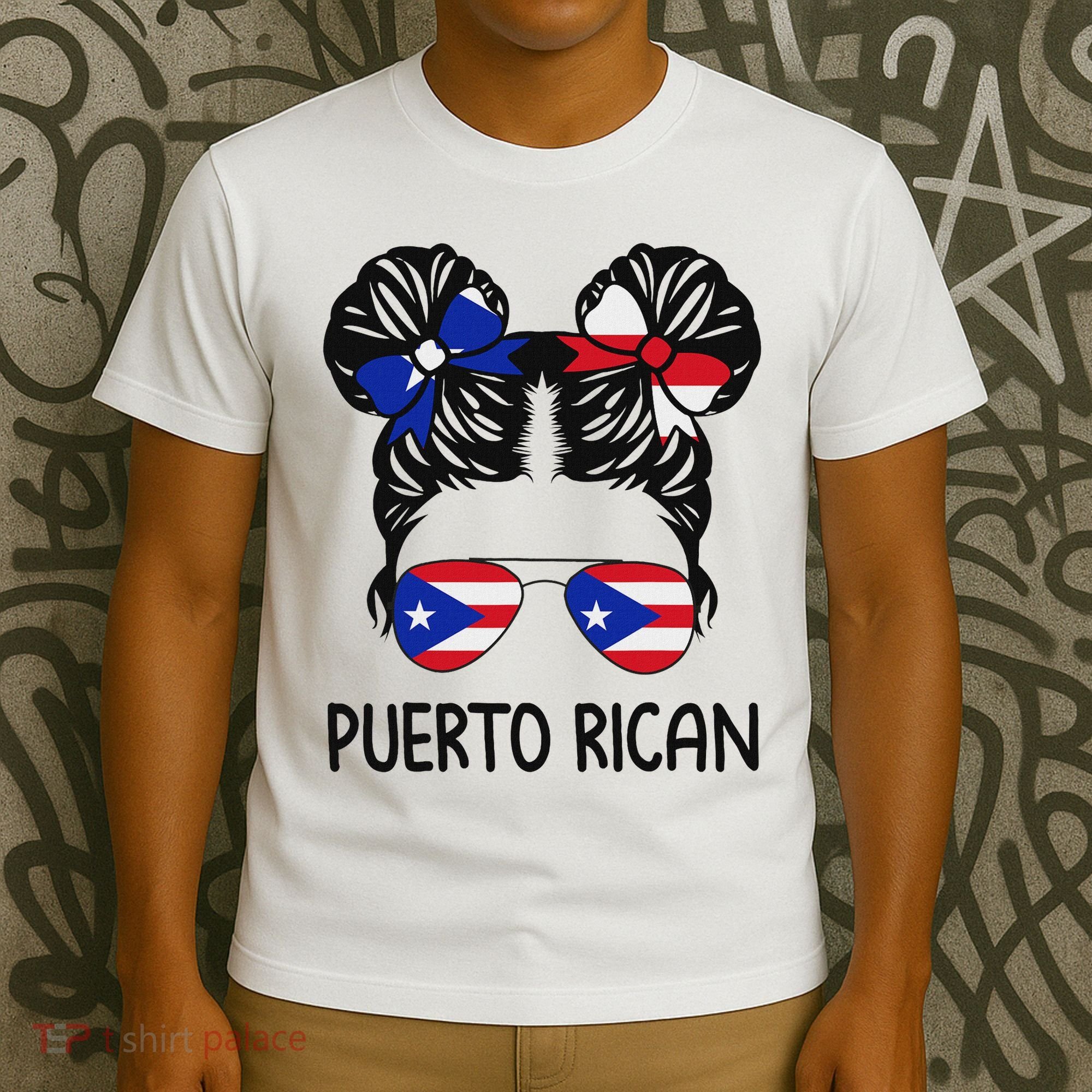 Puerto Rican Girl Messy Hair Puerto Rico Pride T-Shirt