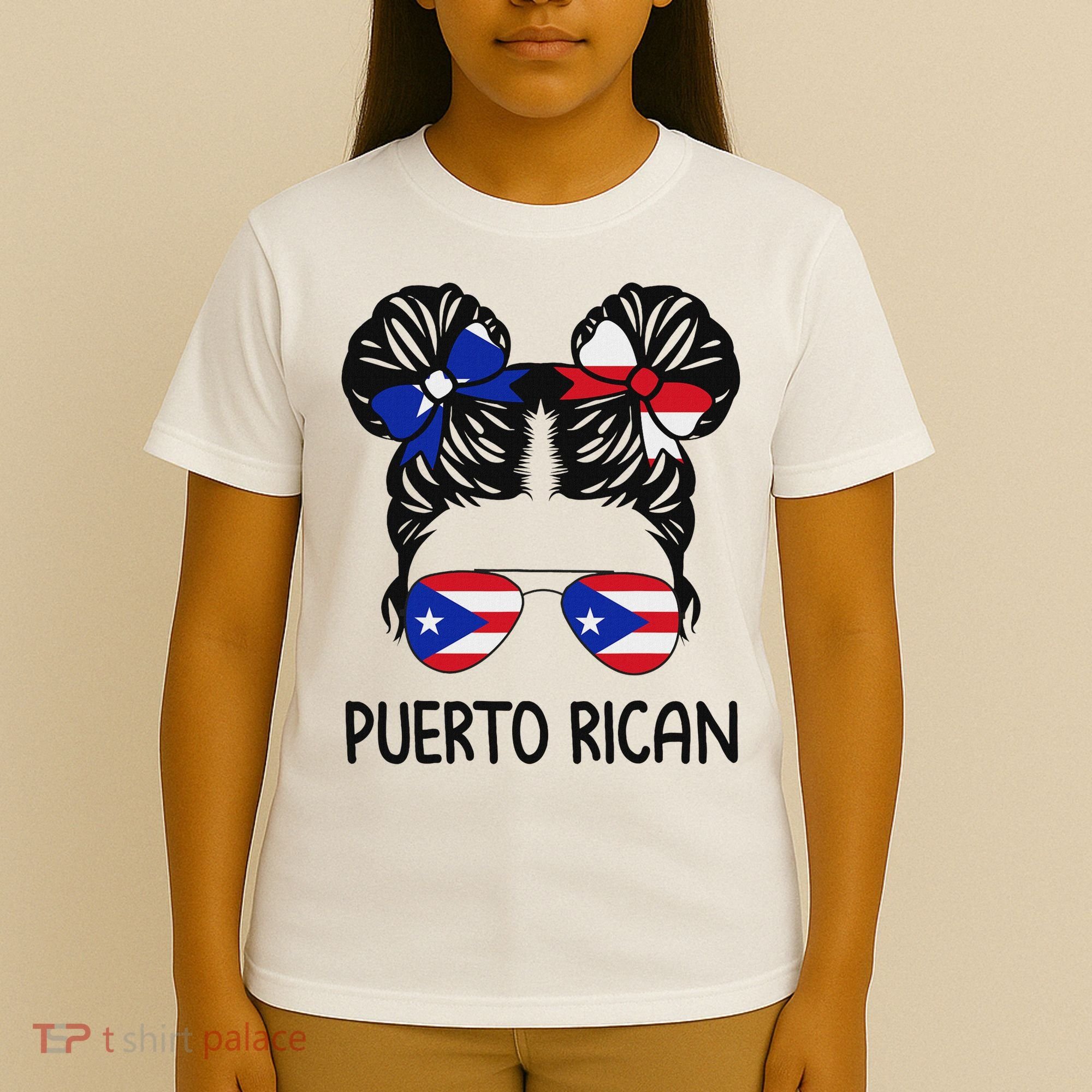 Puerto Rican Girl Messy Hair Puerto Rico Pride T-Shirt