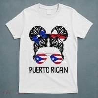Puerto Rican Girl Messy Hair Puerto Rico Pride T-Shirt thumb 5