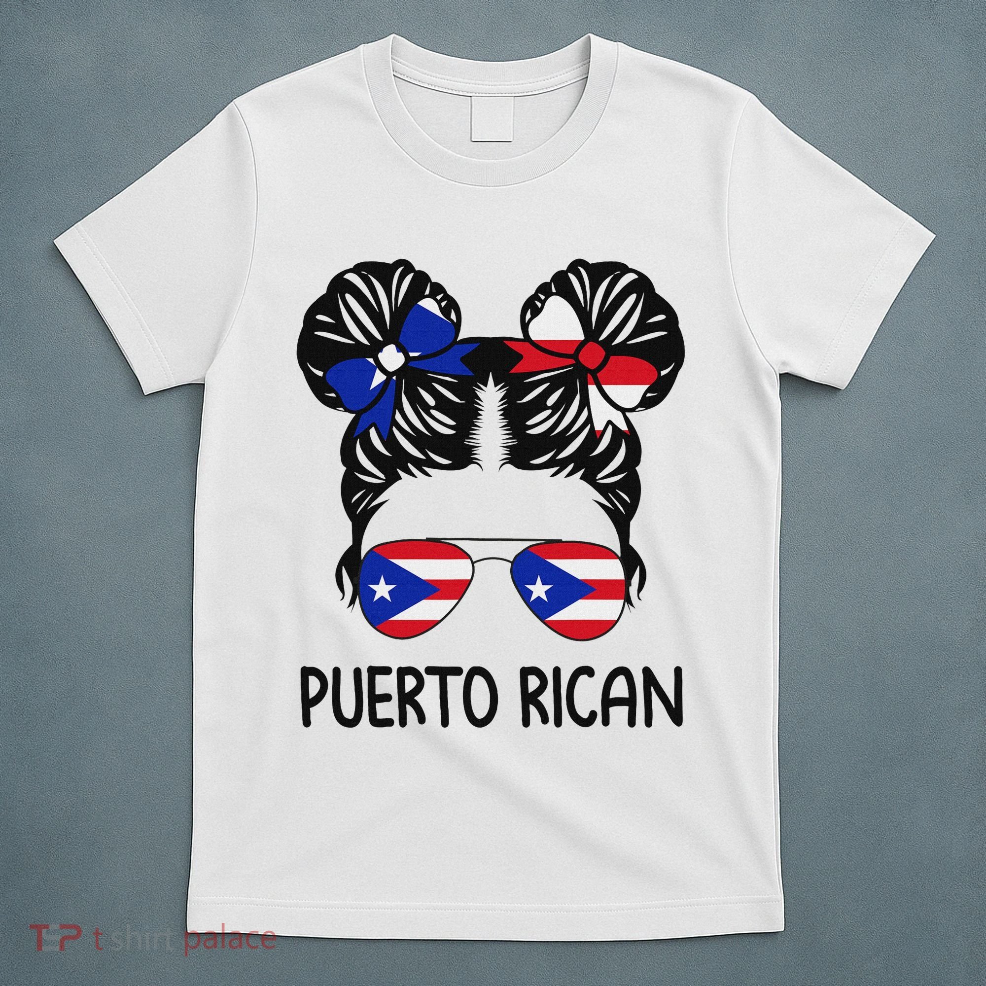 Puerto Rican Girl Messy Hair Puerto Rico Pride T-Shirt