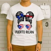 Puerto Rican Girl Messy Hair Puerto Rico Pride T-Shirt thumb 6