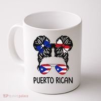 Puerto Rican Girl Messy Hair Puerto Rico Pride Coffee Mug thumb 0