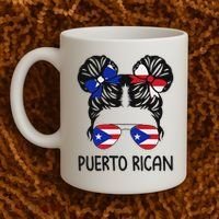 Puerto Rican Girl Messy Hair Puerto Rico Pride Coffee Mug thumb 2