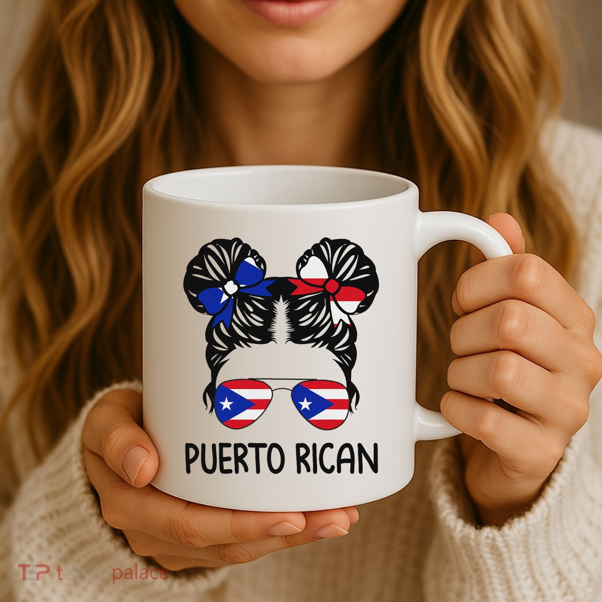 Puerto Rican Girl Messy Hair Puerto Rico Pride Coffee Mug