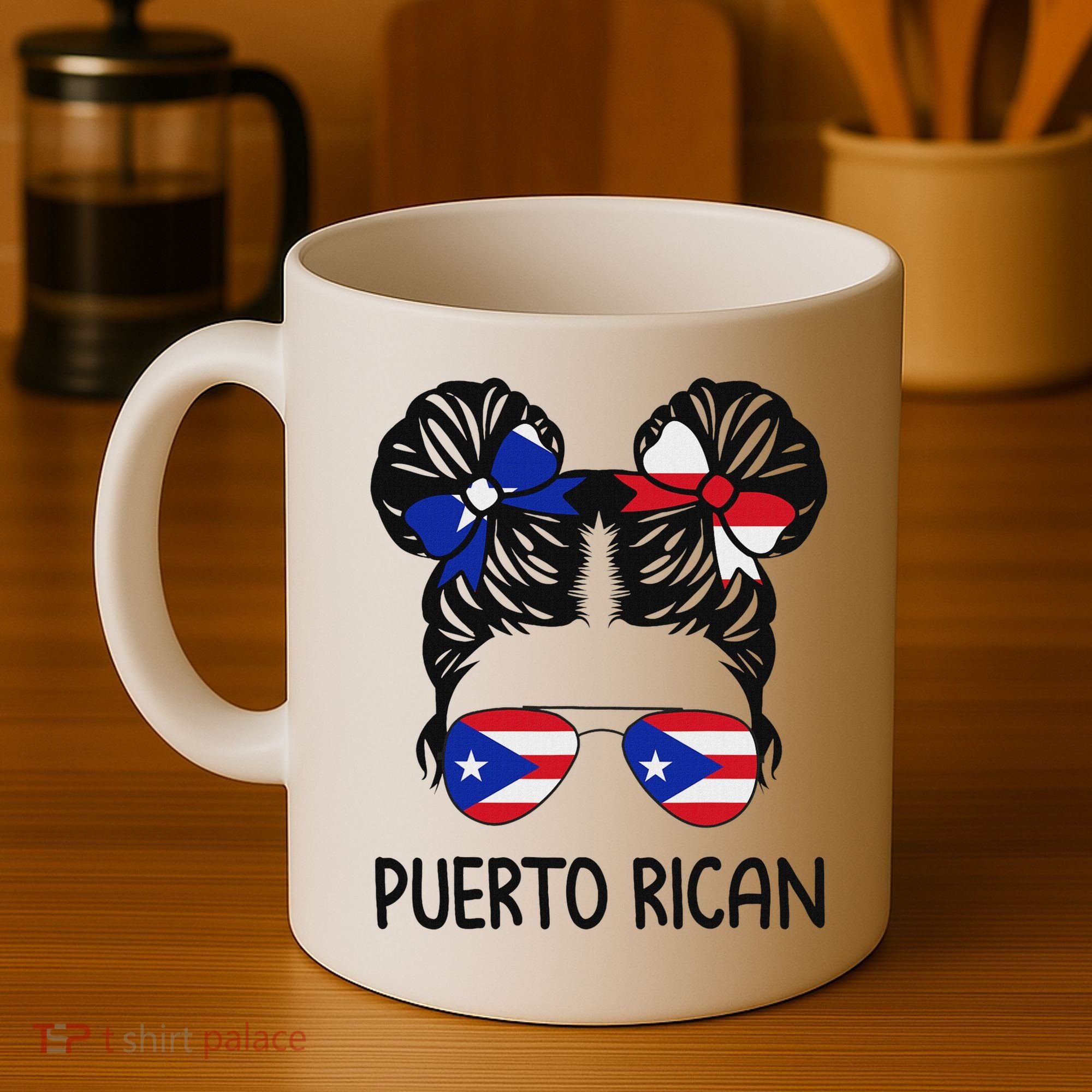 Puerto Rican Girl Messy Hair Puerto Rico Pride Coffee Mug