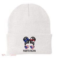 Puerto Rican Girl Messy Hair Puerto Rico Pride Beanie thumb 0