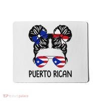 Puerto Rican Girl Messy Hair Puerto Rico Pride Mousepad thumb 0