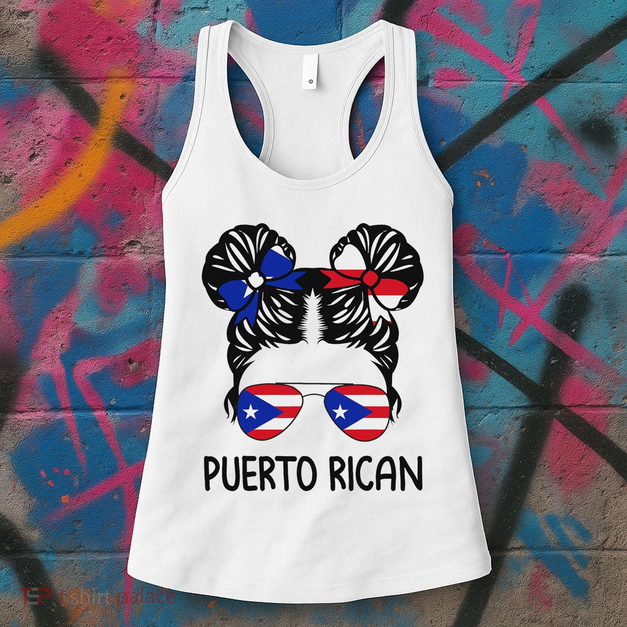Puerto Rican Girl Messy Hair Puerto Rico Pride Women's Tank Top