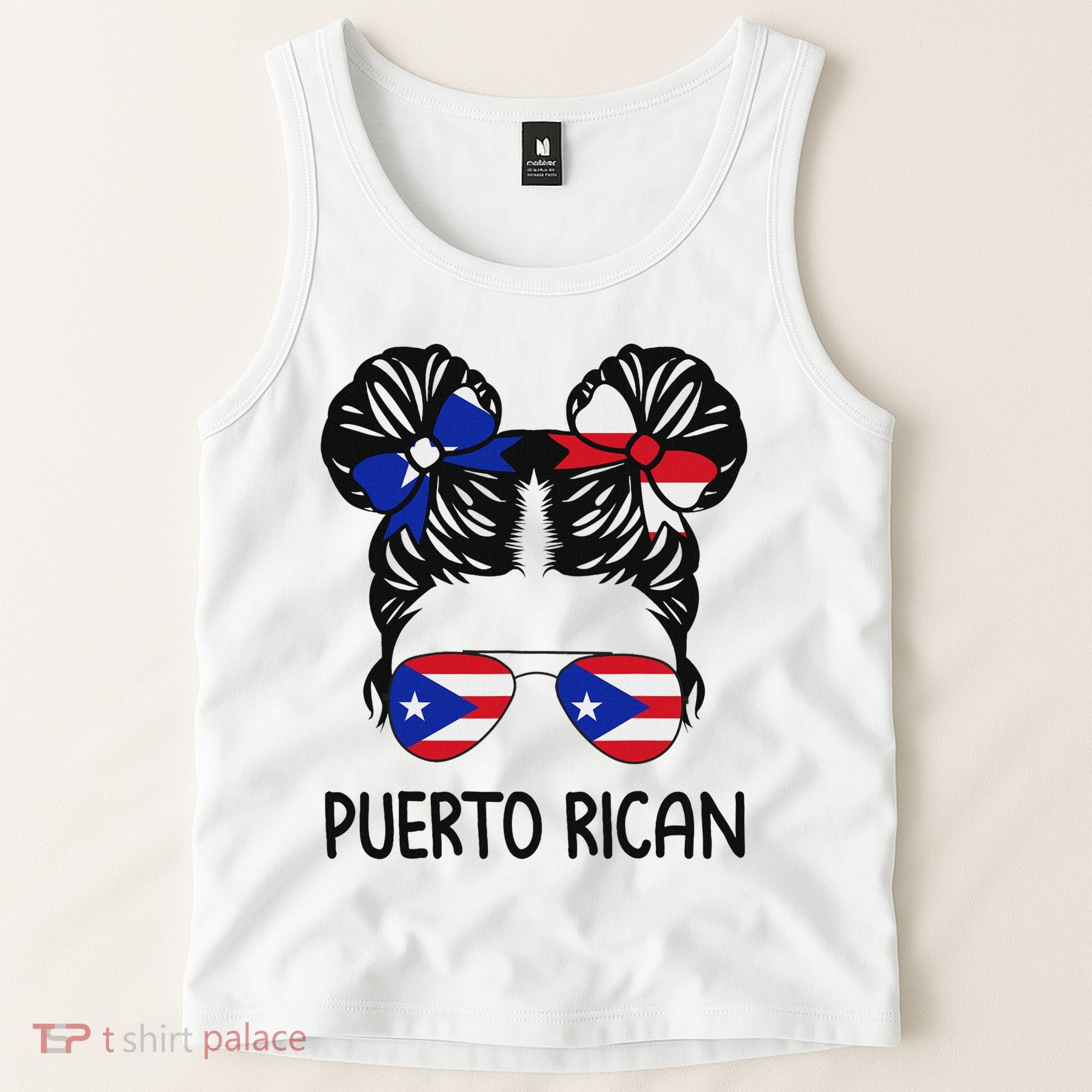 Puerto Rican Girl Messy Hair Puerto Rico Pride Tank Top