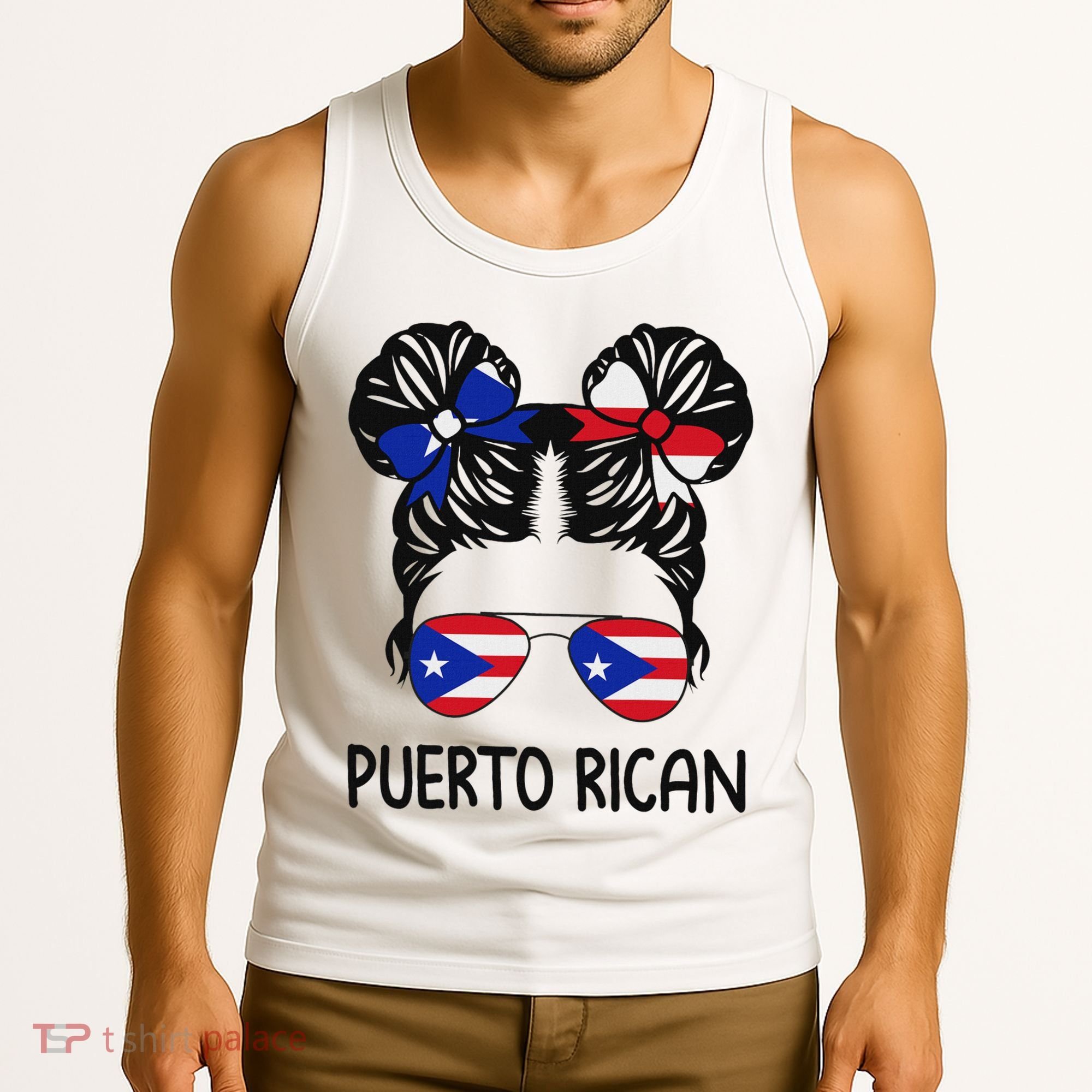 Puerto Rican Girl Messy Hair Puerto Rico Pride Tank Top