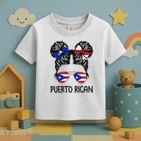 Puerto Rican Girl Messy Hair Puerto Rico Pride Toddler T-Shirt thumb 3