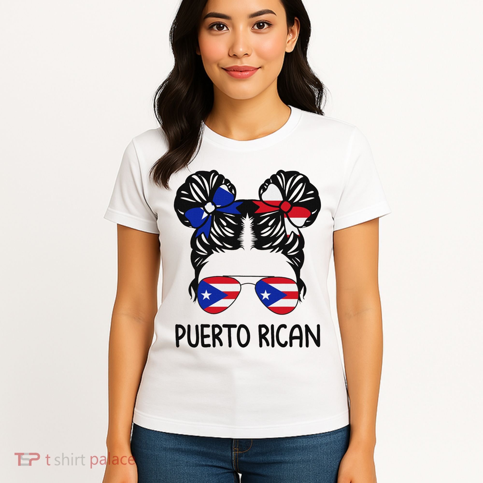 Puerto Rican Girl Messy Hair Puerto Rico Pride Women's T-Shirt