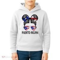 Puerto Rican Girl Messy Hair Puerto Rico Pride Kids Hoodie thumb 4