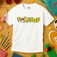 Pokedad Retro Gift For Dad Kids T-Shirt thumb 3